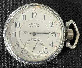 3083416 Illinois Central 17 Jewel Double-roller Pocket Watch Not Working