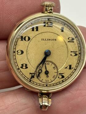 3181272 Illinois 1917 Antique Ladies 14k Pocket Watch Grade 903 Vtg Works