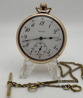 3349424 Illinois Inch A. Lincoln 14k Gold Filled 21 Jewel Size 12 Half Hunter Pk Watch Runs