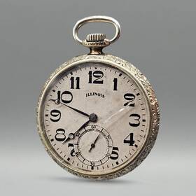 3739540 Illinois 1920s 12s Open-faced Manual Decorative Supreme I.w.c. Co. Pocket Watch