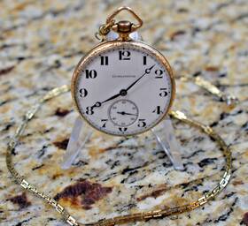 3838611 Illinois C1921 14k Gf Strata Case Burlington 12s Of Model5 21j Pocket Watch
