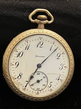 3965772 Illinois G.p. 1922 Pocket Watch 12 Size 17 Jewels Non-working