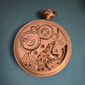 3987867 Illinois Double Roller Pocket Watch - Runs Very Worn For Parts