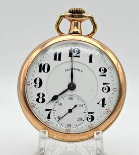 4078806 Illinois 19 Jewel Size 16 10k Gold Filled Open Face Pocket Watch Repair Parts