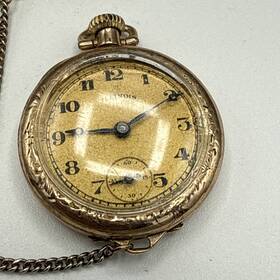 4143832 Illinois Springfild Gold Filled Antique Pocket Nurse Watch 15 Jewel Royal B&b