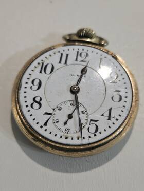 4349386 Illinois 1923 107 Model 9 Pocket Watch Missing Crystal Winds And Runs 145 Of 194