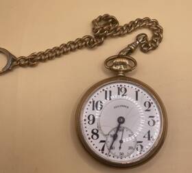 4456093 Illinois Watch Co. 19 Jewel Pocket With Cha Inch Functional