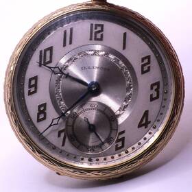 4470856 Illinois 1912-1926 Pocket Watch 14k Gold-filled 21 Jewels - Running