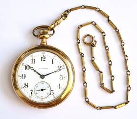 4612315 Illinois Pocket Watch With Chain Grade 274 #4612315 12s 21j 1925 - Runs