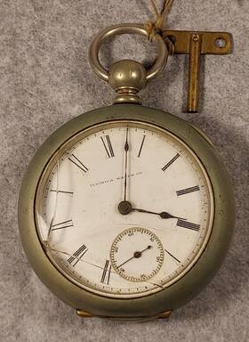 486441 Illinois Antique Pocket Watch 1883 Grade 2 Model 1 18s 11j Parts/repair
