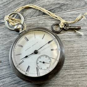 499634 Illinois 1883 Model 1 Grade 3 18s 11j Coin Silver Case Pocket Watch As-is Repair