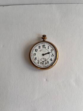 5091473 Illinois Pocket Watch 1917-17 Jewels Nickel Finish Pre-owned Serial No