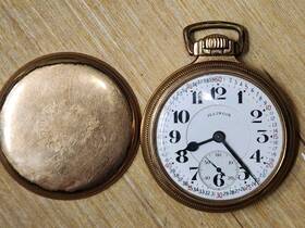 Special60 Illinois 5166241 21 Jewel Gold-filled Bunn Railroad Pocket Watch Needs Service