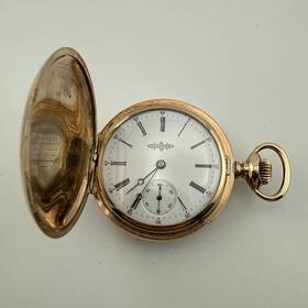 6098314 Illinois Mod 1 Grade 162 Gold Filled Full Hunter Pocket Watch Size 6s - Working