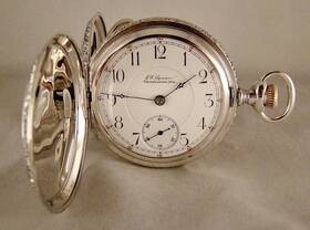65-railroad Illinois 129 Years Old 17j Multicolor Sterling Siver Hunter Case 18spocket Watch