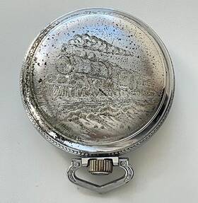 655272 Illinois Pocket Watch Case Spartan Steam Locomotive 16s 59.5mm Parts