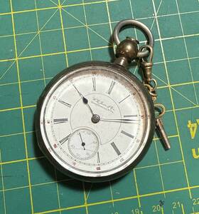 494859 Illinois 677364 1883 Pocket Watch 18s 11j Grade 2 # With Heavy Coin Silver Case
