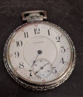 7643340 Illinois Vintage Pocket Watch 17 Jewels For Parts Repair Donor Napoleon Case 17j