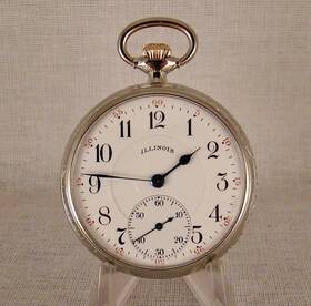 806-railroad Illinois 102 Years Old 21j 10k White Gold Filled Open Face 16s Rr Pocket Watch