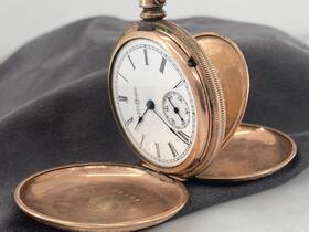 859718 Illinois Antique Pocket Watch Hunting 1880s Fahys Montauk Gold Filled Case 6s 7j