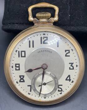 B512 Illinois Running 16s 17 Jewel Gold Filled Pocket Watch -