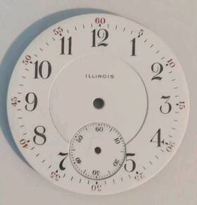 Bb-1597 Illinois 16 Size Porcelain Dial Scratch In Second Bit