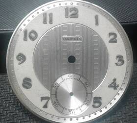 E3h2 Illinois Metal Pocket Watch Dial Face 40.11 Mm Gold Colored Numerals No Feet