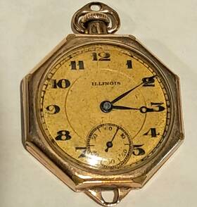 Filled1925 Illinois Vintage Antique Yellow Gold 17 Jewel Pocket Watch