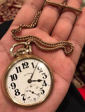 3668287 Illinois M9/3668287 Antique 1920 Pocket Watch Inch Bunn Special 21 Jewel Lever Set Open Face