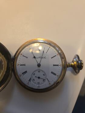 2035668 Illinois Watch Co. Springfield Pocket Gold Filled Hunter Case Running Antique