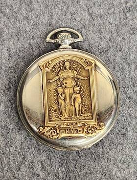 4269914 Illinois Watch Co. 1923 A. Lincoln 14k Gf Art Deco Pocket Not Running