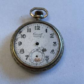 256790 Ingersoll Antique Waterbury Radiolite Pocket Watch Elgin Case For Parts