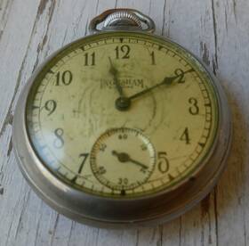Jw071 Ingraham Biltmore By Vintage Mechanical Wind Up Pocket Watch Working