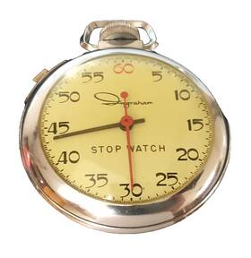 Lt02 Ingraham Vtg Stop Watch W Start/stop Slide Bar Runs Perfectly - Estate