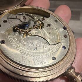 1044928 J.c. Proudman Gold Filled Full Hunter Pocket Watch Roman Dial Small Seconds