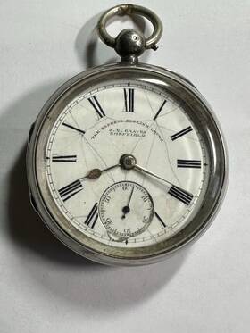 Ws-71 J. G. Graves Ws-10 Antique English 53mm Silver Case Kw-ks Lever Pocket Watch