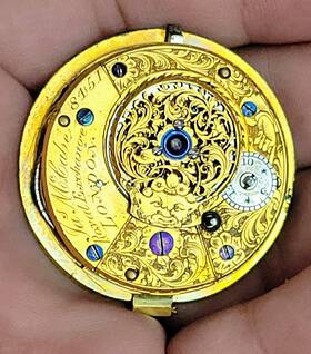 C1780s-90s James Mccabe Verge Fusee Pocket Watch Movement Royal Exchange London