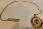 6f24-9009 Japan Quartz Pocketwatch Metal Gold Seiko Base Moon