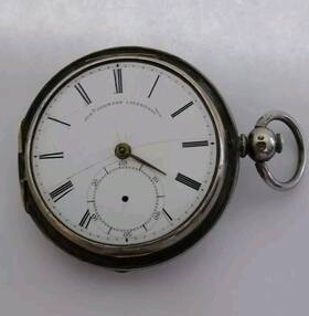 1860s Joseph Johnson 6756 H Pocket Watch Solid Silver 51mm Case Movement