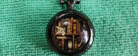 Po-211-07589662761512011 Jts Elegant Pocket Watch With Cat And Bookshelf Design Alloy Case New Battery