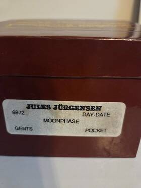 6972 Jules Jurgensen Rare Moonphase Day-date Gents Pocketwatch Orig Box/receipt