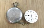4-k1011 Key Silver Antique Case Coin Sagne Wound Movement Pocket . Watch
