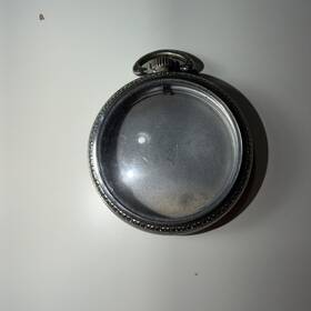 962124 Keystone Vintage Pocket Watch Case Base Metal Choo Train Engraved