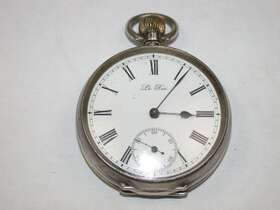 76576 Le Roi English Sterling Silver 50mm Open Face Pocket Watch 80y