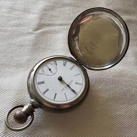 0278 Leader Vintage Coin Silver Pocket Watch Roman Numeral Not Working Read 440