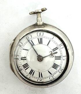 17564 Les Fr. Equinlmor Verge Fusee - Paired Case Silver Pocket Watch Advertising Paper- C 1795 #858