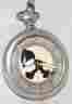 Li-1009 Fossil Limited Edition Felix The Cat Pocket Watch On Chain New Battery
