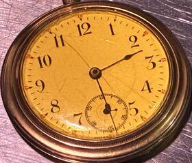 569919 Liberty W. Co 15 Jewels Gold Pocket Watch Mechanical Vintage Analog Yellow Dial