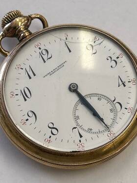 1674700 Longines Private Label 17 16s Open Face Gold Filled Pocket Watch 25 Year Case