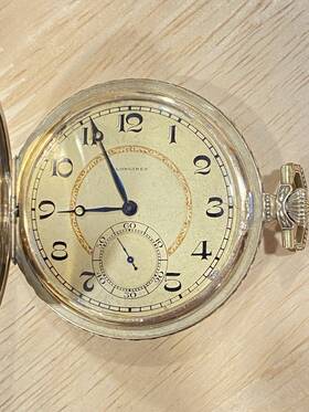 18.19.90 Longines 4028406 1924 14k Gold Full Hunter Pocket Watch Model Mechanical